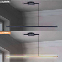 Load image into Gallery viewer, Zicbol Kitchen Island Pendant Lighting 40.94 Inch Linear Light Fixture Chandelier 16W 3000K Warm Light Dimmable LED Hanging Light Fixture for Dining Room, Kitchen, Breakfast Bar, Living Room Black
