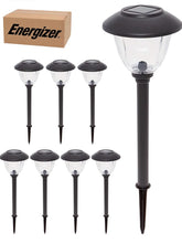 Load image into Gallery viewer, Energizer Solar Outdoor Pathway Lights Stainless Steel And Glass LED Lights- 8 Pack
