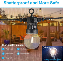 Carregar imagem no visualizador da galeria, 27 Ft Solar LED Outdoor String Lights – 1W Retro Edison Globe Bulbs Waterproof - 27 Ft Bistro Lights
