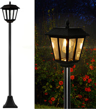 Load image into Gallery viewer, SmartYard 67 Inch Solar Lamp Post Lights, 100 Lumen Solar Powered Vintage Street Lights Outdoor, Warm White LED Edison Bulb Solar Post Light
