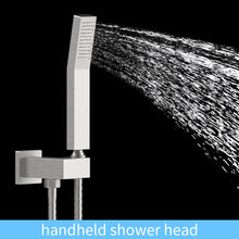 Load image into Gallery viewer, Shower System Shower Faucet Combo Set Wall Mounted with 12&quot; Rainfall Shower Head and handheld shower faucet, Brushed Nickel Finish with Brass Valve Rough-In
