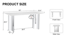 Load image into Gallery viewer, Modern minimalist dining table. White imitation marble glass sticker desktop, stainless steel legs, stable and beautiful. Suitable for living room and dining room 63&quot; x35.4&quot; x29.5&quot; DT-69
