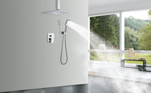 Load image into Gallery viewer, Shower Faucet Set System Ceiling Shower Faucets Sets Complet with Rough-in Valve, 10 Inches High Pressure Rain Shower Head and Handheld
