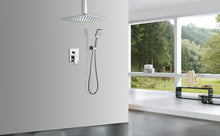 Load image into Gallery viewer, Shower Faucet Set System Ceiling Shower Faucets Sets Complet with Rough-in Valve, 10 Inches High Pressure Rain Shower Head and Handheld
