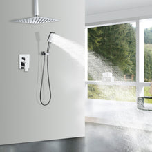 Load image into Gallery viewer, Shower Faucet Set System Ceiling Shower Faucets Sets Complet with Rough-in Valve, 10 Inches High Pressure Rain Shower Head and Handheld
