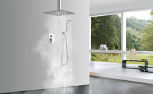 Load image into Gallery viewer, Shower Faucet Set System Ceiling Shower Faucets Sets Complet with Rough-in Valve, 10 Inches High Pressure Rain Shower Head and Handheld
