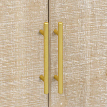 Load image into Gallery viewer, Retro Minimalist Curved Sideboard with Gold Handles and Adjustable Dividers for Living Room or Dining Room (Natural Wood Wash)
