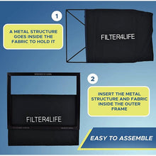 Load image into Gallery viewer, Premium Reusable Furnace Filters By Filter4Life [2-Refills]-Washable &amp; Dryable Microfiber AC Furnace Air Filter For Dust, Smoke, Pollen Protection-Lasts Forever HVAC Filter Metal Frame(25&quot; X 20&quot; X 1&quot;)
