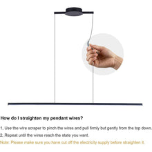 Load image into Gallery viewer, Zicbol Kitchen Island Pendant Lighting 40.94 Inch Linear Light Fixture Chandelier 16W 3000K Warm Light Dimmable LED Hanging Light Fixture for Dining Room, Kitchen, Breakfast Bar, Living Room Black
