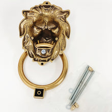 Load image into Gallery viewer, Brass Lionhead Door Knocker - Holiday Gift
