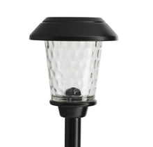 Cargar imagen en el visor de la galería, Hampton Bay Solar Black Metal Outdoor LED Path Light Dimple Glass Lens (12-Pack)
