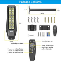 Load image into Gallery viewer, 2 Pack 1600W Solar Street Lights Outdoor 90000 Lumens Dusk to Dawn With Remote and Motion Sensor
