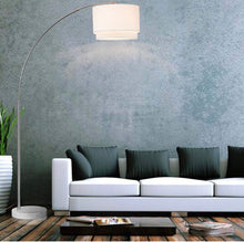 Load image into Gallery viewer, Arc Floor Lamp with Unique Hanging Drum - Arching Over The Couch
