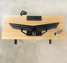 Carregar imagem no visualizador da galeria, Freestanding Dual Monitor Stand with Sleek Glass Base and Adjustable ArmsHeave Duty , Mounts 2 Screens
