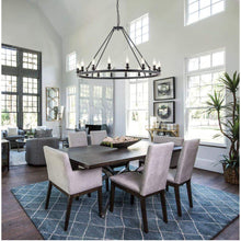 Load image into Gallery viewer, Hubrin Black Wagon Wheel Chandelier,16-Light 39.4 inch,Rustic Farmhouse Industrial Chandeliers,Kitchen Island Light Fixtures E12 Base for Living Room (Black, 39.4&quot; 16-Light)
