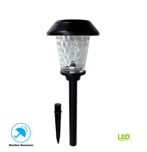 Cargar imagen en el visor de la galería, Hampton Bay Solar Black Metal Outdoor LED Path Light Dimple Glass Lens (12-Pack)
