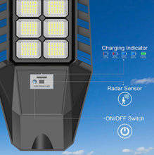 Load image into Gallery viewer, 2 Pack 1600W Solar Street Lights Outdoor 90000 Lumens Dusk to Dawn With Remote and Motion Sensor
