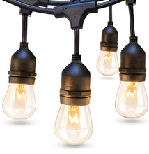 Load image into Gallery viewer, 24Ft Plug-In LED Outdoor String Lights Waterproof- Hanging, Dimmable 2W Vintage Edison Bulbs
