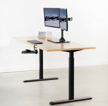 Carregar imagem no visualizador da galeria, Freestanding Dual Monitor Stand with Sleek Glass Base and Adjustable ArmsHeave Duty , Mounts 2 Screens
