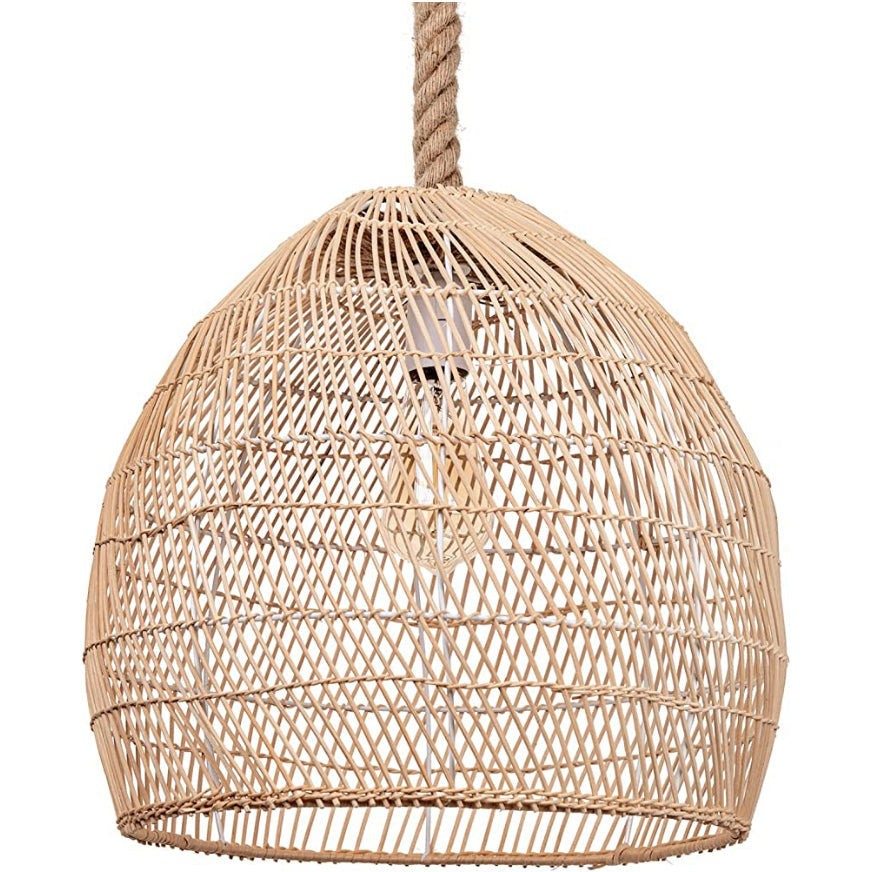 WalmHomie Hand Woven Pendant Light Rattan Lamp Shade,Rope Lamp