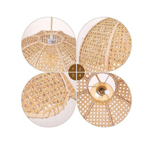 Load image into Gallery viewer, Arturesthome Indoor Hanging Ceiling Light Fixture, Hand Woven Vintage Lotus Flower Pendant Lamp Chandelier for Kitchen Living Room Bedroom Crafts Lampshade
