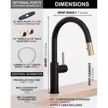 Load image into Gallery viewer, Darnok 79723BX Mia Kitchen Sink Faucet with Pull Down Sprayer, Matte Black/Luxe Gold
