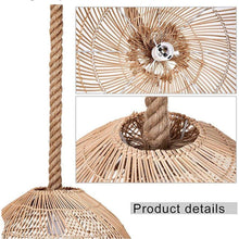 Load image into Gallery viewer, WalmHomie Hand Woven Pendant Light Rattan Lamp Shade,Rope Lamp

