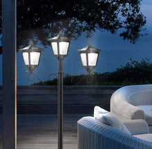 Load image into Gallery viewer, 3 Fixture Outdoor Solar LED Lamp Post With 50 Lumen - 72Inch
