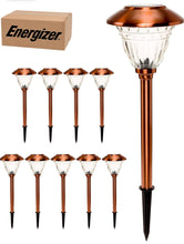 Cargar imagen en el visor de la galería, Energizer 10 Pack Solar LED Pathway Lights Outdoor-Stainless Steel
