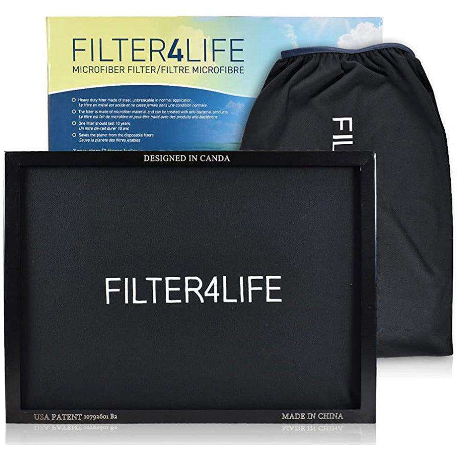 Premium Reusable Furnace Filters By Filter4Life [2-Refills]-Washable & Dryable Microfiber AC Furnace Air Filter For Dust, Smoke, Pollen Protection-Lasts Forever HVAC Filter Metal Frame(25