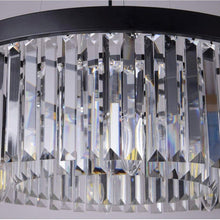 Load image into Gallery viewer, Wellmet Modern Crystal Chandelier for Dining Room, 6 Lights Black Farmhouse Crystal Pendant Light, Vintage Ceiling Lighting Fixture for Kitchen Island, Living Room, Bedroom, Hallway, Foyer, W-21.65”…
