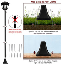 Load image into Gallery viewer, SmartYard 67 Inch Solar Lamp Post Lights, 100 Lumen Solar Powered Vintage Street Lights Outdoor, Warm White LED Edison Bulb Solar Post Light
