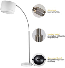 Load image into Gallery viewer, Arc Floor Lamp with Unique Hanging Drum - Arching Over The Couch
