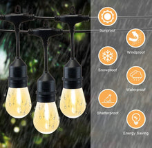 Load image into Gallery viewer, 27F Solar Powered String Lights Waterproof LED Hanging Edison Bulb Lights with 12 Bulbs
