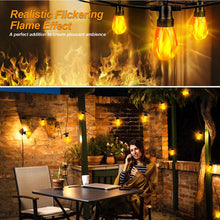 Load image into Gallery viewer, 27Ft Solar Flickering LED Bulbs - Solar Panel Powered Hanging String Lights -12 Bulbs
