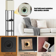 Cargar imagen en el visor de la galería, Floor Lamp Charger - Shelf Floor Lamp with USB Charging Ports and Electric Outlet
