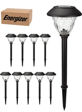 Cargar imagen en el visor de la galería, Energizer 10 Pack Solar LED Pathway Lights Outdoor-Stainless Steel
