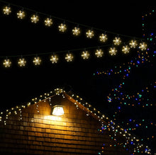 Load image into Gallery viewer, 33Ft Solar Snowflake Twinkle Star String Lights, 100 LED Outdoor 8 Lighting Modes &amp; Waterproof
