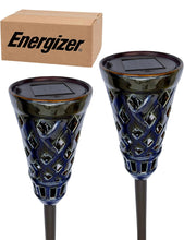 Load image into Gallery viewer, Energizer LED Ceramic Solar Tiki Torch Lights Dancing Lights Outdoor Waterproof 2 Pack
