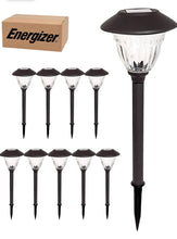 Cargar imagen en el visor de la galería, Energizer 10 Pack Solar LED Pathway Lights Outdoor-Stainless Steel
