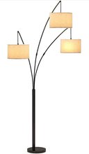 Load image into Gallery viewer, Modern Arc Floor Lamp w/ Marble Base -- 3 Lights Hanging Over The Couch from Behind - Multi Head Arching Tree Lamp -Oil Rubbed Bronze
