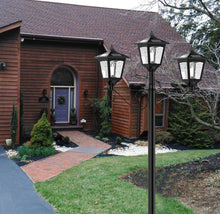 Load image into Gallery viewer, 3 Fixture Outdoor Solar LED Lamp Post With 50 Lumen - 72Inch
