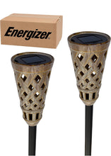 Load image into Gallery viewer, Energizer LED Ceramic Solar Tiki Torch Lights Dancing Lights Outdoor Waterproof 2 Pack
