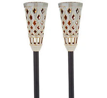 Load image into Gallery viewer, Energizer LED Ceramic Solar Tiki Torch Lights Dancing Lights Outdoor Waterproof 2 Pack
