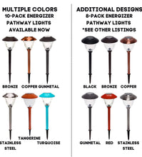 Cargar imagen en el visor de la galería, Energizer 10 Pack Solar LED Pathway Lights Outdoor-Stainless Steel
