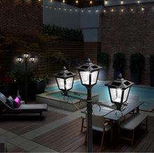 Load image into Gallery viewer, 3 Fixture Outdoor Solar LED Lamp Post With 50 Lumen - 72Inch
