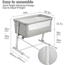 Carregar imagem no visualizador da galeria, Comfy Mattress Adjustable Bedside Crib
