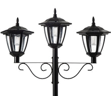 Load image into Gallery viewer, 3 Fixture Outdoor Solar LED Lamp Post With 50 Lumen - 72Inch
