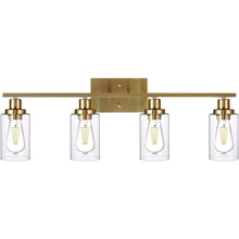Cargar imagen en el visor de la galería, Vanity Lights Fixtures TULUCE 4 Light Bathroom Light Brass Gold Wall Light with Clear Glass Shade, Modern Bathroom Wall Sconce Lighting for Bath, Living Room, Bedroom, Stairs, Gallery, Restaurant
