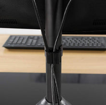 Carregar imagem no visualizador da galeria, Freestanding Dual Monitor Stand with Sleek Glass Base and Adjustable ArmsHeave Duty , Mounts 2 Screens
